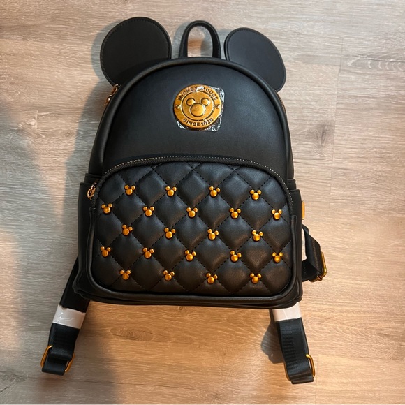 Disney Other - Disney Black and Gold Mickey Mouse Backpack
